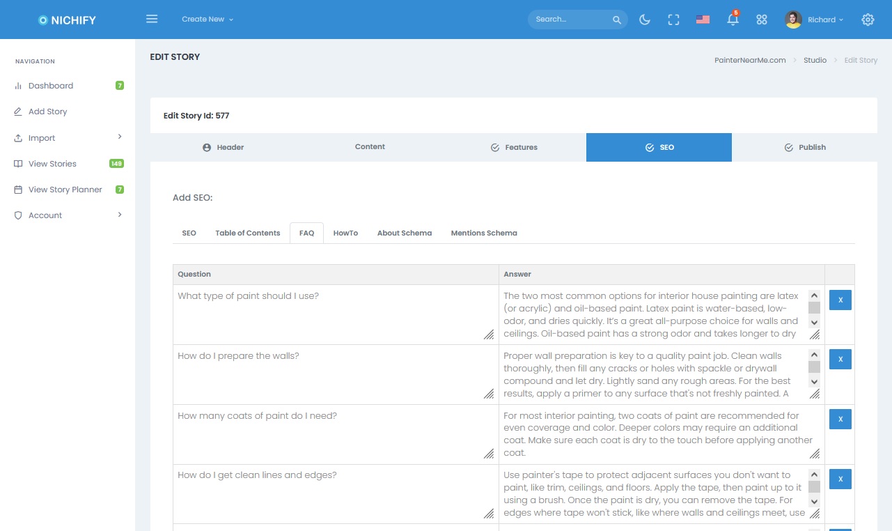 Nichify Platform Dashboard